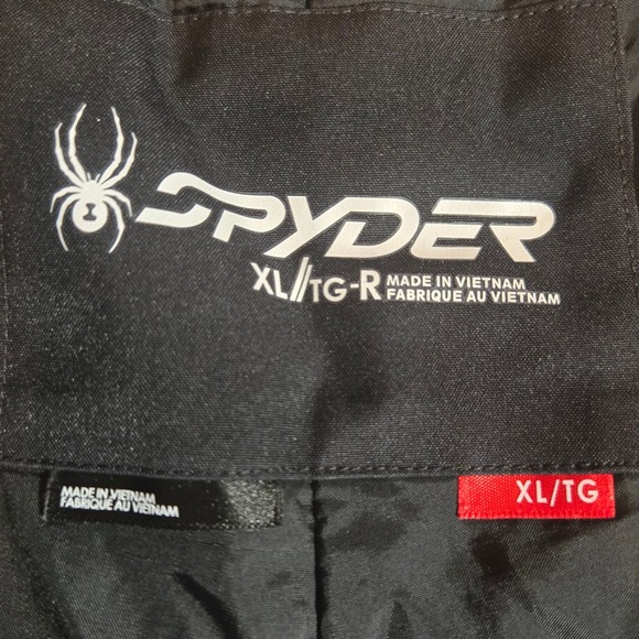 Spyder Mens Black Ski Snowboard Pants XL Regular Adjustable Waist Cargo Pockets